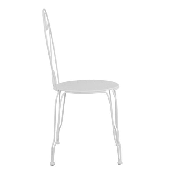 ΚΑΡΕΚΛΑ ΜΕΤΑΛΛΙΚΗ AMORE ΛΕΥΚΗ 42x48x90 εκ. HM5007.12 - Image 4