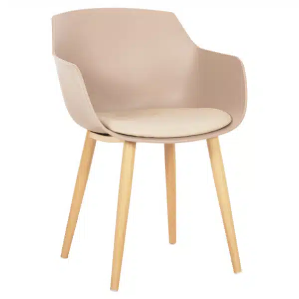 ΚΑΡΕΚΛΑ ΤΡΑΠΕΖΑΡΙΑΣ LUCIE HM8242.11 CAPUCCINO PP-ΜΕΤΑΛ. ΠΟΔΙΑ ΟΨΗ ΞΥΛΟΥ 56x55
