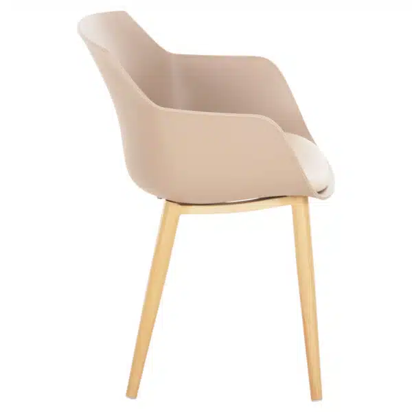 ΚΑΡΕΚΛΑ ΤΡΑΠΕΖΑΡΙΑΣ LUCIE HM8242.11 CAPUCCINO PP-ΜΕΤΑΛ. ΠΟΔΙΑ ΟΨΗ ΞΥΛΟΥ 56x55,5x80Υεκ - Image 4