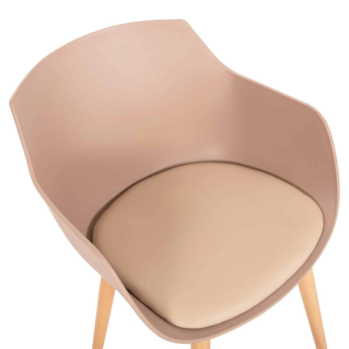 ΚΑΡΕΚΛΑ ΤΡΑΠΕΖΑΡΙΑΣ LUCIE HM8242.11 CAPUCCINO PP-ΜΕΤΑΛ. ΠΟΔΙΑ ΟΨΗ ΞΥΛΟΥ 56x55,5x80Υεκ - Image 7