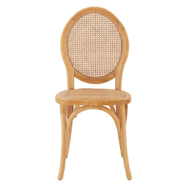 ΚΑΡΕΚΛΑ ΞΥΛΙΝΗ TINSLEY ΜΕ ΟΒΑΛ ΠΛΑΤΗ ΚΑΙ ΠΛΕΞΗ RATTAN ΣΕ ΦΥΣΙΚΗ ΑΠΟΧΡΩΣΗ HM8745.01 45x50x97 εκ. - Image 3