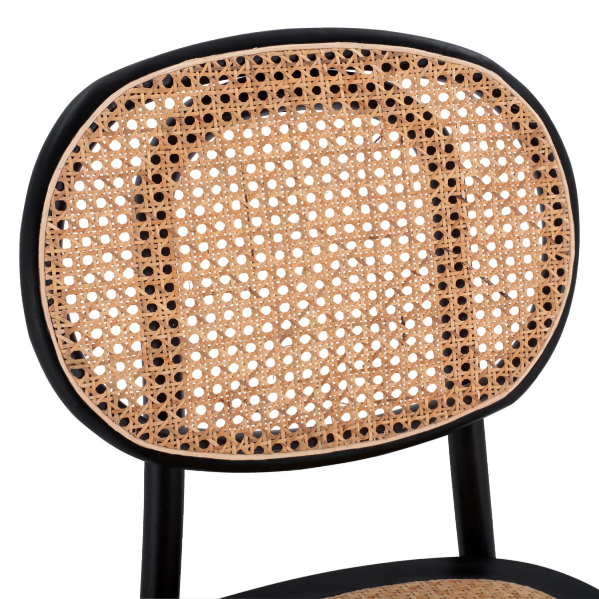 ΚΑΡΕΚΛΑ ΞΥΛΙΝΗ PENNY ΜΕ ΠΛΕΞΗ RATTAN ΣΕ ΜΑΥΡΗ ΑΠΟΧΡΩΣΗ HM8747 44x51x87 εκ. - Image 8