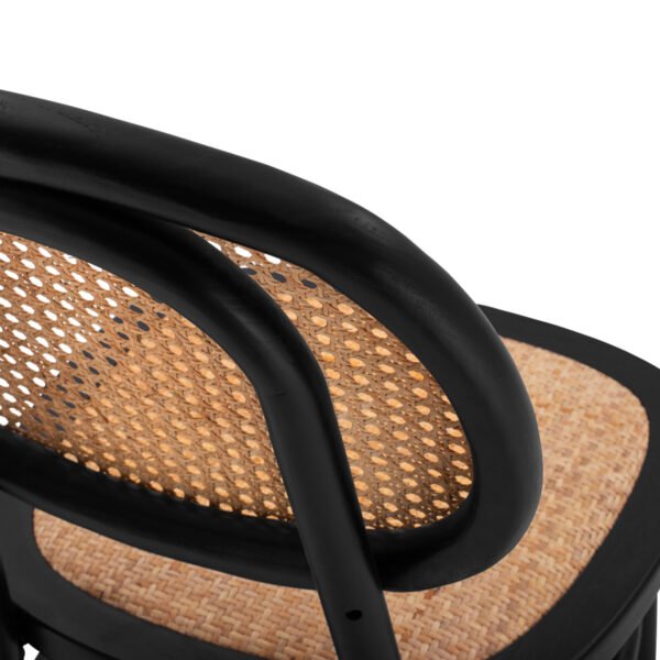 ΚΑΡΕΚΛΑ ΞΥΛΙΝΗ PENNY ΜΕ ΠΛΕΞΗ RATTAN ΣΕ ΜΑΥΡΗ ΑΠΟΧΡΩΣΗ HM8747 44x51x87 εκ. - Image 9