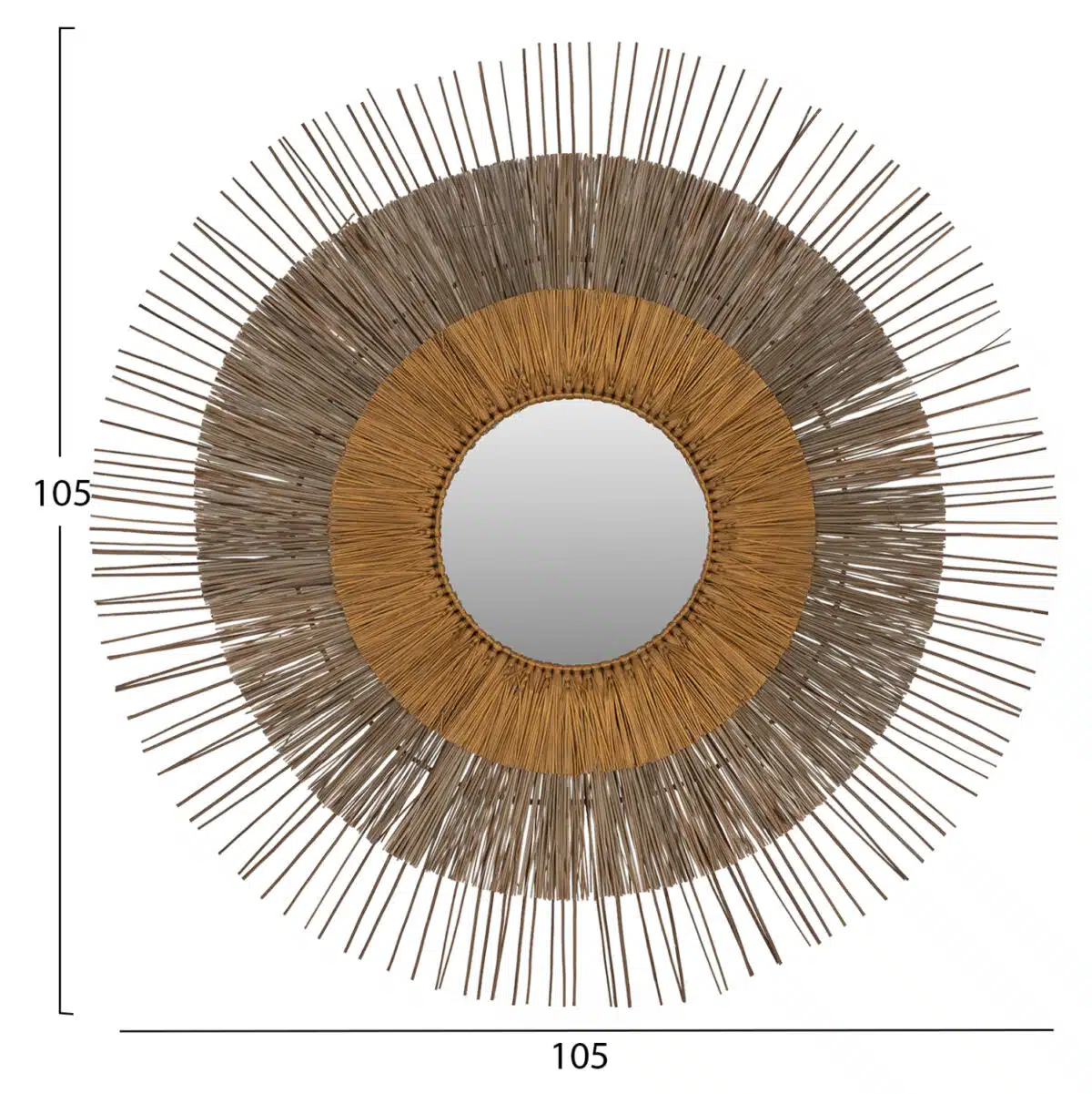 ΚΑΘΡΕΠΤΗΣ ΜΕ ΠΛΑΙΣΙΟ MENDONG GRASS Φ105εκ ΣΕ ΧΡΩΜΑ ΦΥΣΙΚΟ ΧΡΥΣΟ HM7798 - Image 2