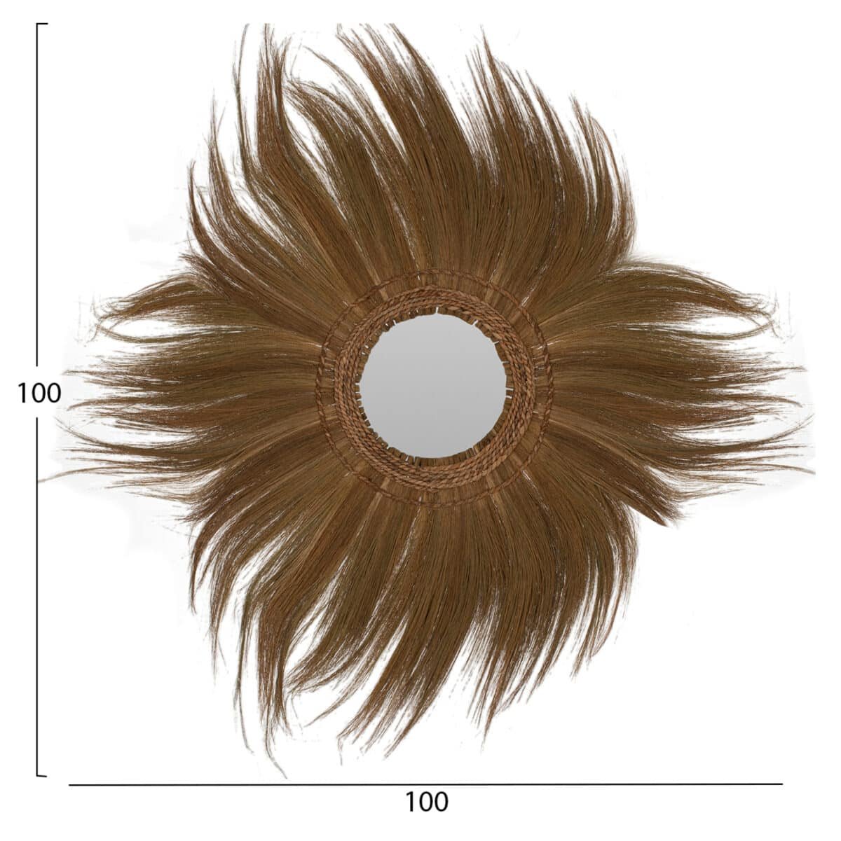 ΚΑΘΡΕΠΤΗΣ ΣΤΡΟΓΓΥΛΟΣ ΜΕ ΠΛΑΙΣΙΟ ΦΛΟΙΟ ΜΠΑΝΑΝΑΣ ΣΕ ΧΡΩΜΑ ΦΥΣΙΚΟ 100x4x100 ΕΚ.HM7735 - Image 2