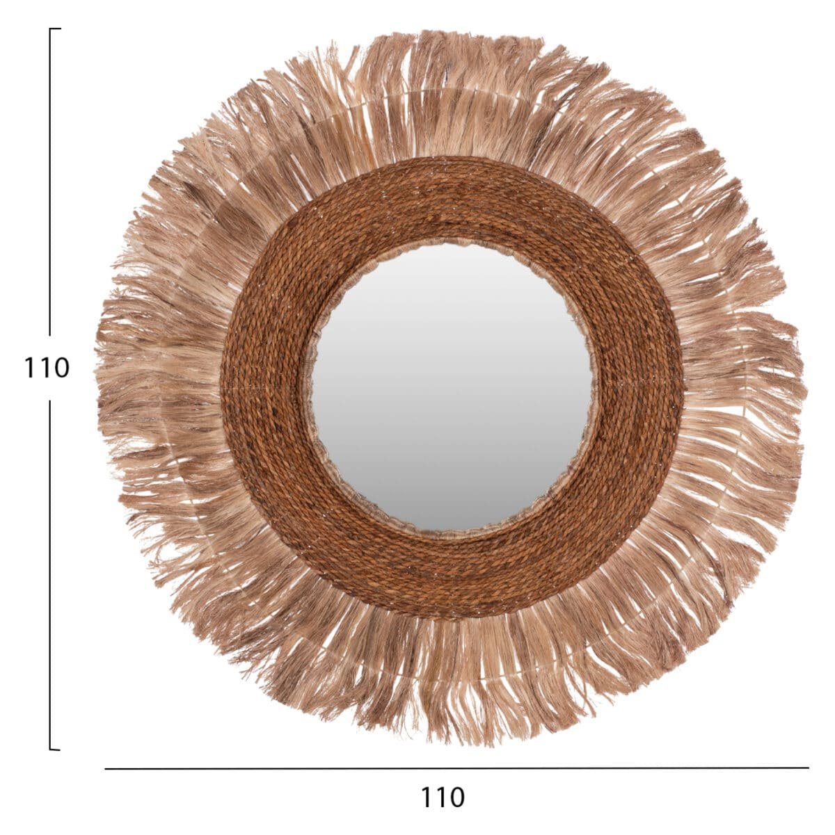 ΚΑΘΡΕΠΤΗΣ ΣΤΡΟΓΓΥΛΟΣ ΜΕ ΠΛΑΙΣΙΟ ΙΝΕΣ ΑΜΠΑΚΑ ΣΕ ΧΡΩΜΑ ΦΥΣΙΚΟ 110x5x110Υεκ.HM7740 - Image 2