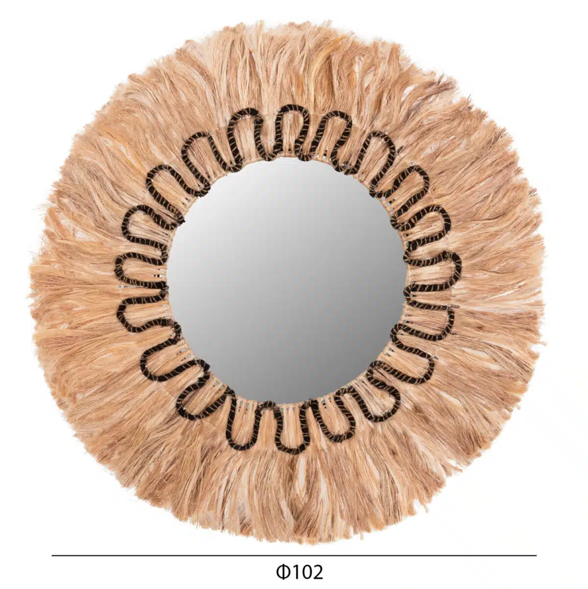 ΚΑΘΡΕΠΤΗΣ ΣΤΡΟΓΓΥΛΟΣ ΜΕ ΠΛΑΙΣΙΟ ΙΝΕΣ ΑΜΠΑΚΑ ΧΡΩΜΑ ΦΥΣΙΚΟ ΜΑΥΡΟ Φ100εκ.HM7749 - Image 2