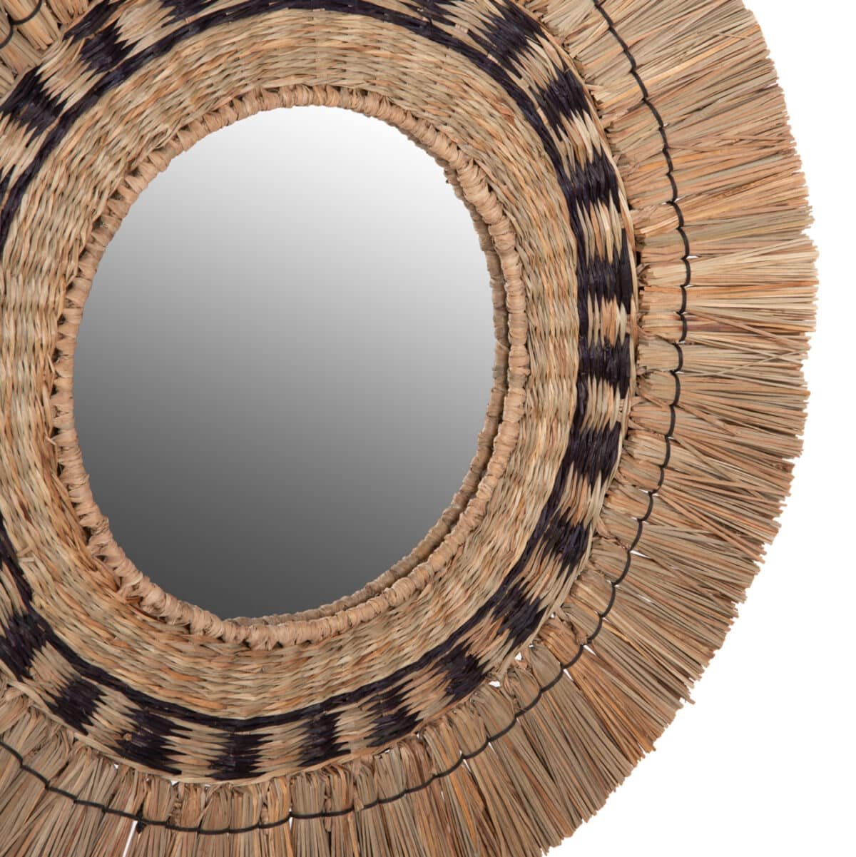 ΚΑΘΡΕΠΤΗΣ ΤΟΙΧΟΥ HM7834 ΜΕ ΠΛΕΚΤΟ ΠΛΑΙΣΙΟ MENDONG GRASS Φ70εκ ΣΕ ΜΑΥΡΟ & ΦΥΣΙΚΟ - Image 3