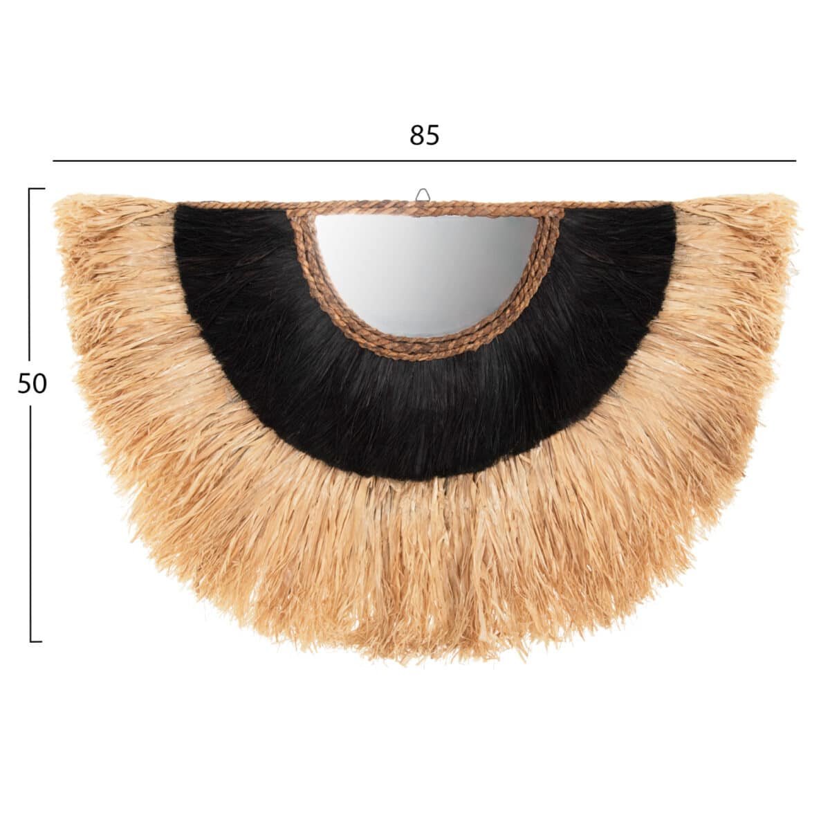 ΚΑΘΡΕΠΤΗΣ ΤΟΙΧΟΥ ΗΜΙΚΥΚΛΙΚΟΣ ΜΕ ΣΙΖΑΛ & ΑΜΠΑΚΑ ΧΡΩΜΑ ΦΥΣΙΚΟ ΜΑΥΡΟ 85x3x50Yεκ.HM7799 - Image 2