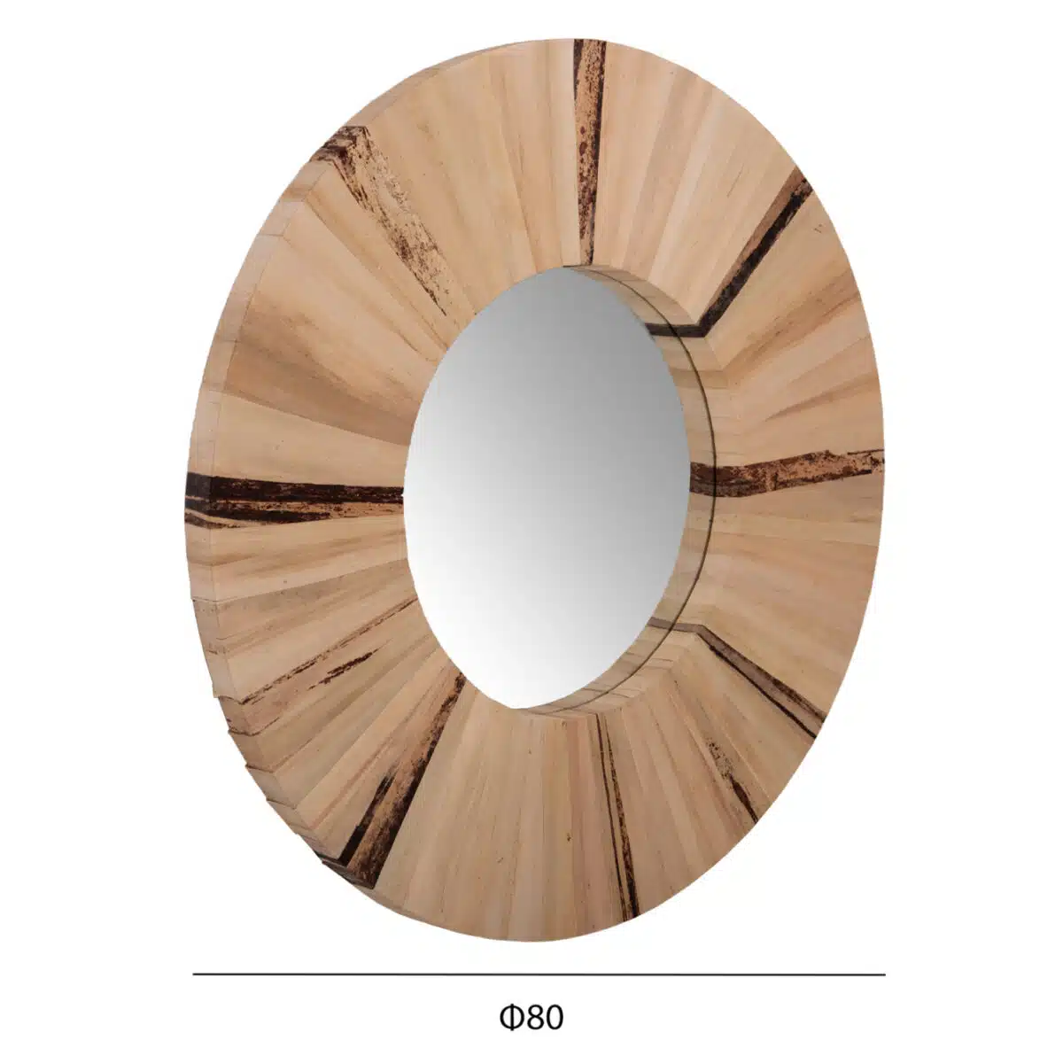 ΚΑΘΡΕΠΤΗΣ ΤΟΙΧΟΥ ΣΤΡΟΓΓΥΛΟΣ HM7838 ΠΛΑΙΣΙΟ ΙΝΕΣ ΦΟΙΝΙΚΑ ΦΥΣΙΚΟ ΧΡΩΜΑ Φ80x4εκ. - Image 2