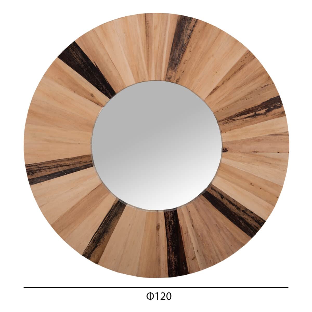 ΚΑΘΡΕΠΤΗΣ ΤΟΙΧΟΥ ΣΤΡΟΓΓΥΛΟΣ HM7839 ΠΛΑΙΣΙΟ ΙΝΕΣ ΦΟΙΝΙΚΑ ΦΥΣΙΚΟ ΧΡΩΜΑ Φ120x4εκ. - Image 2