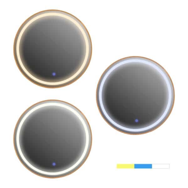 ΚΑΘΡΕΠΤΗΣ ΤΟΙΧΟΥ ΣΤΡΟΓΓΥΛΟΣ HM9580.30 ΑΛΟΥΜΙΝΙΟ ΣΕ ΧΡΥΣΟ-ΦΩΤΙΣΜΟΣ LED Φ60x3εκ. - Image 3