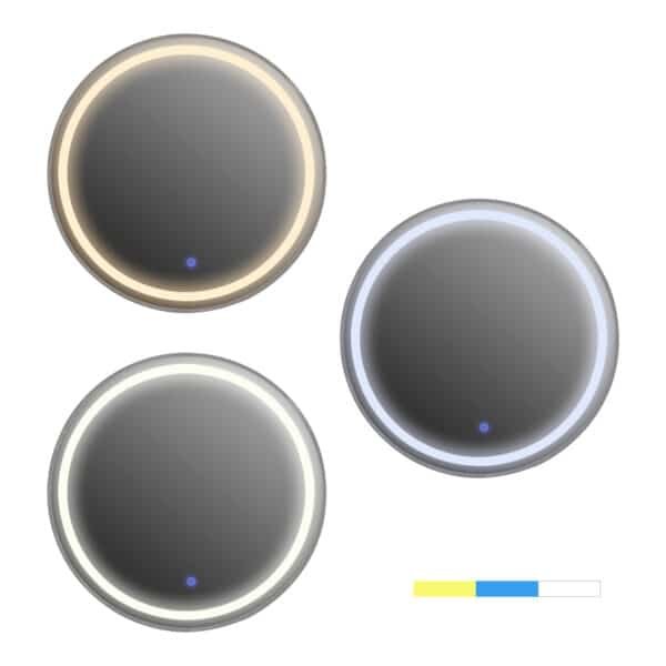 ΚΑΘΡΕΠΤΗΣ ΤΟΙΧΟΥ ΣΤΡΟΓΓΥΛΟΣ HM9580.40 ΑΛΟΥΜΙΝΙΟ ΣΕ ΓΚΡΙ-ΦΩΤΙΣΜΟΣ LED Φ60x3εκ. - Image 3