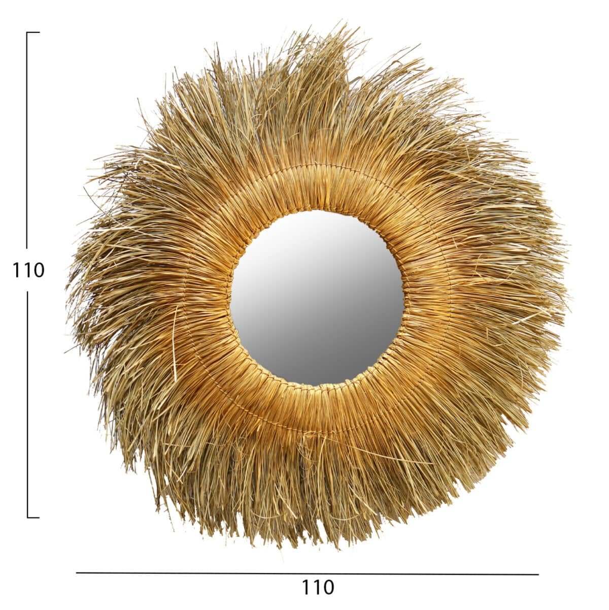 ΚΑΘΡΕΠΤΗΣ ΤΟΙΧΟΥ ΣΤΡΟΓΓΥΛΟΣ ME PANDAN GRASS ΧΡΩΜΑ ΦΥΣΙΚΟ-ΧΡΥΣΟ 110x5x110Yεκ.HM7743 - Image 2