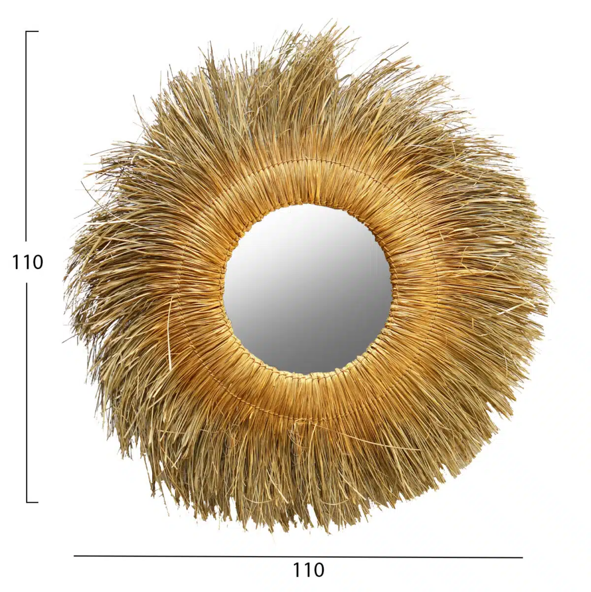 ΚΑΘΡΕΠΤΗΣ ΤΟΙΧΟΥ ΣΤΡΟΓΓΥΛΟΣ ME PANDAN GRASS ΧΡΩΜΑ ΦΥΣΙΚΟ-ΧΡΥΣΟ 110x5x110Yεκ.HM7743 - Image 2