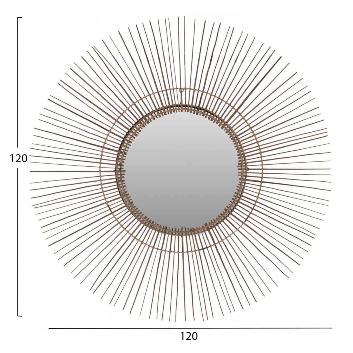 ΚΑΘΡΕΠΤΗΣ ΤΟΙΧΟΥ ΣΤΡΟΓΓΥΛΟΣ ΜΕ STICKS ΚΟΚΟΦΟΙΝΙΚΑ ΣΕ ΦΥΣΙΚΟ 120x4x120Yεκ.HM7732 - Image 2