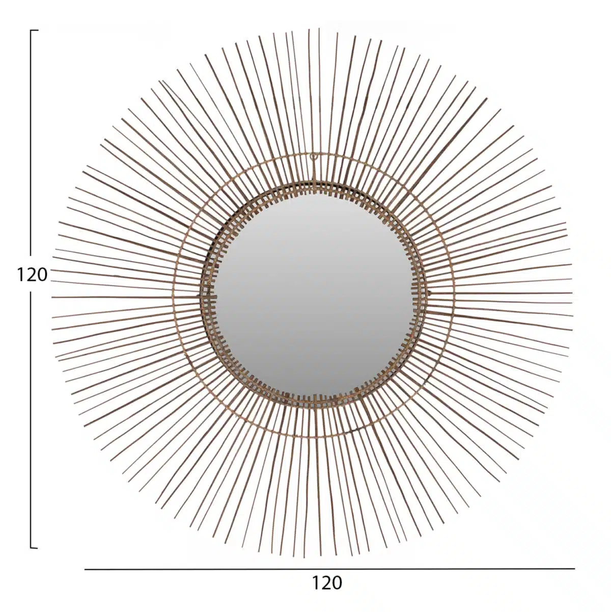 ΚΑΘΡΕΠΤΗΣ ΤΟΙΧΟΥ ΣΤΡΟΓΓΥΛΟΣ ΜΕ STICKS ΚΟΚΟΦΟΙΝΙΚΑ ΣΕ ΦΥΣΙΚΟ 120x4x120Yεκ.HM7732 - Image 2