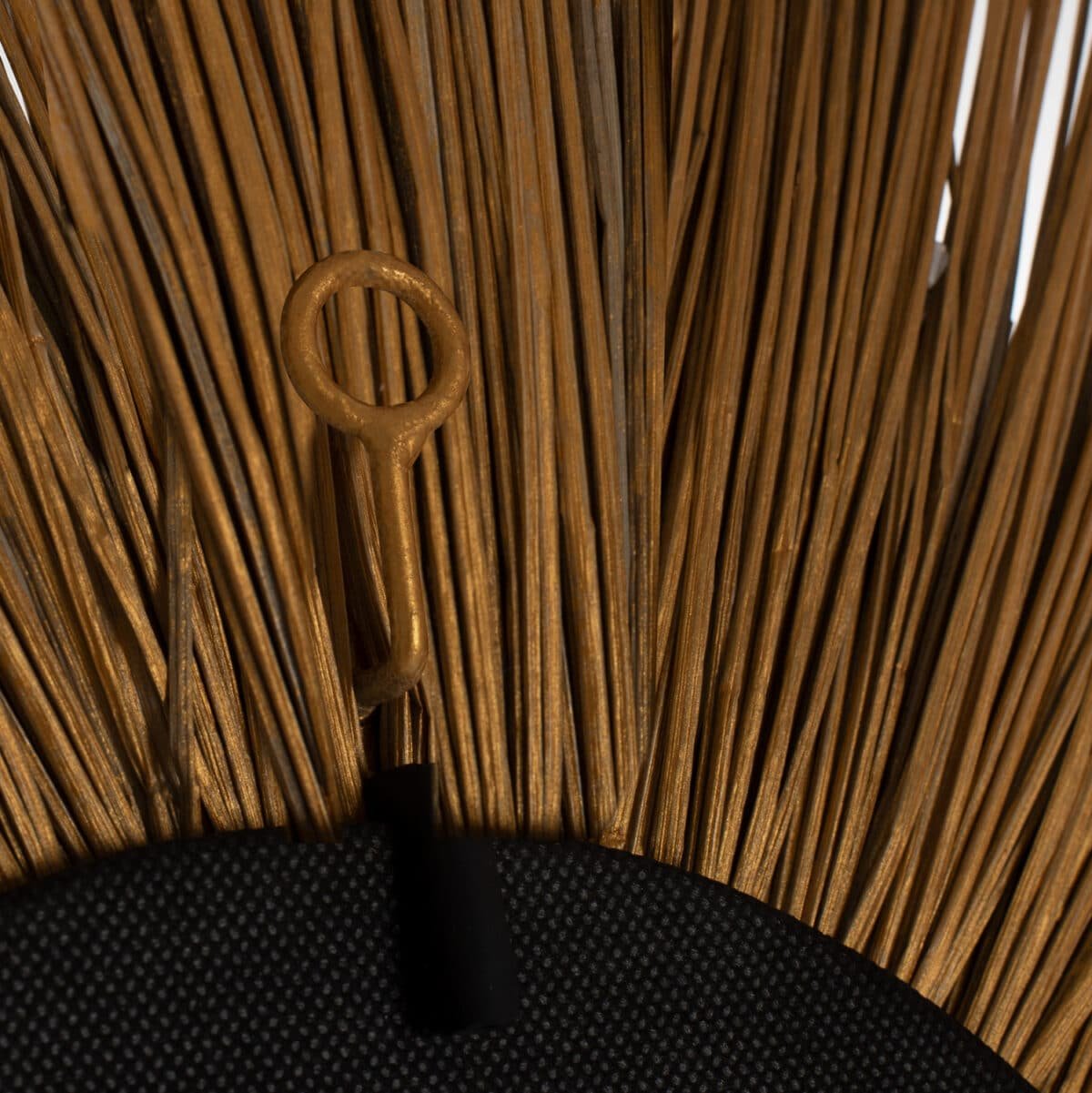 ΚΑΘΡΕΠΤΗΣ ΤΟΙΧΟΥ ΣΤΡΟΓΓΥΛΟΣ MENDONG GRASS ΠΛΑΙΣΙΟ ΣΕ ΧΡΩΜΑ ΧΡΥΣΟ Φ65εκ.HM7801 - Image 6