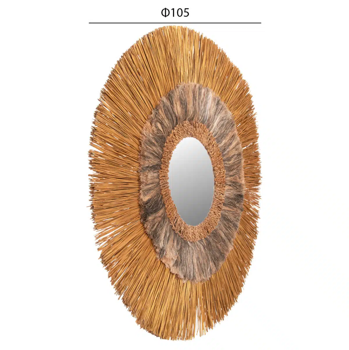 ΚΑΘΡΕΠΤΗΣ ΤΟΙΧΟΥ ΣΤΡΟΓΓΥΛΟΣ MENDONG ΚΑΙ ΑΜΠΑΚΑ ΣΕ ΧΡΥΣΟ BLACK WASH Φ105εκ.HM7796 - Image 2