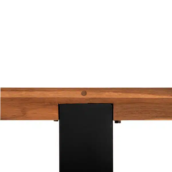 ΚΟΝΣΟΛΑ SHIRE HM9800 ΑΝΑΚΥΚΛΩΜΕΝΟ ΞΥΛΟ TEAK-ΜΑΥΡΕΣ ΜΕΤΑΛΛΙΚΕΣ ΒΑΣΕΙΣ 240x50x90Yεκ - Image 6