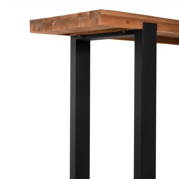 ΚΟΝΣΟΛΑ SHIRE HM9800 ΑΝΑΚΥΚΛΩΜΕΝΟ ΞΥΛΟ TEAK-ΜΑΥΡΕΣ ΜΕΤΑΛΛΙΚΕΣ ΒΑΣΕΙΣ 240x50x90Yεκ - Image 7
