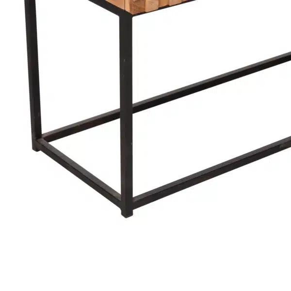 ΚΟΝΣΟΛΑ ΜΕ ΣΥΡΤΑΡΙΑ JORDI HM9801 ΞΥΛΟ TEAK ΦΥΣΙΚΟ-ΜΑΥΡΗ ΜΕΤΑΛΛΙΚΗ ΒΑΣΗ 180x43x79Υεκ. - Image 6