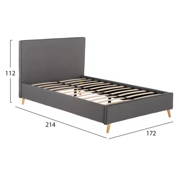 ΚΡΕΒΑΤΙ INDRA ΑΠΟ ΓΚΡΙ ΥΦΑΣΜΑ & ΣΚ. ΓΚΡΙ ΡΕΛΙ HM662.01 ΓΙΑ ΣΤΡΩΜΑ 160x200 EK. - Image 3