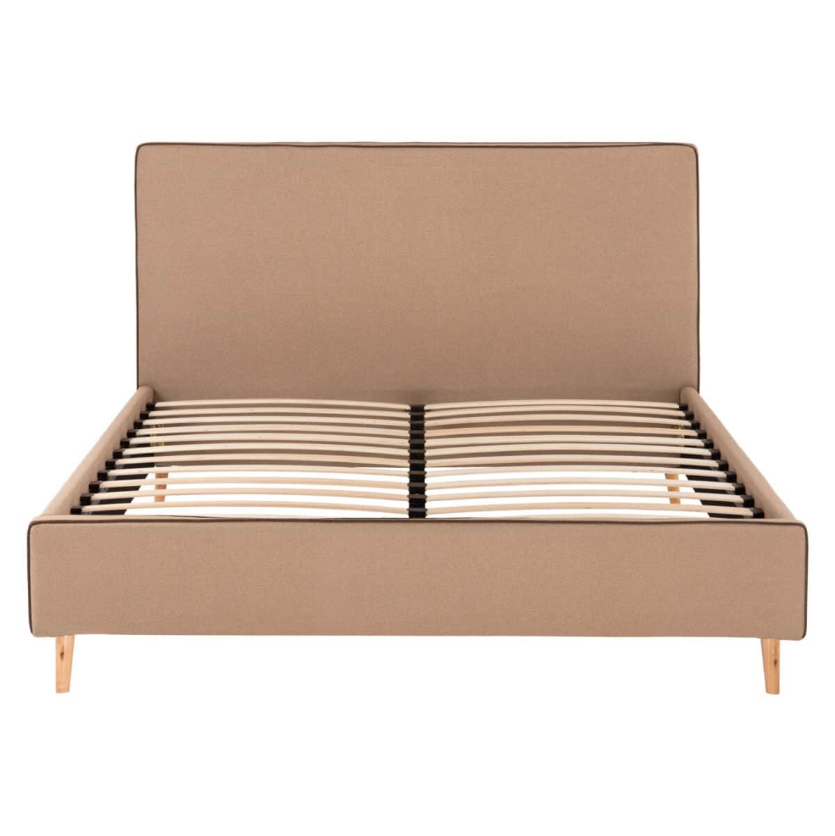 ΚΡΕΒΑΤΙ INDRA ΑΠΟ ΜΠΕΖ ΥΦΑΣΜΑ & ΚΑΦΕ ΡΕΛΙ HM662.02 ΓΙΑ ΣΤΡΩΜΑ 160x200 EK. - Image 4