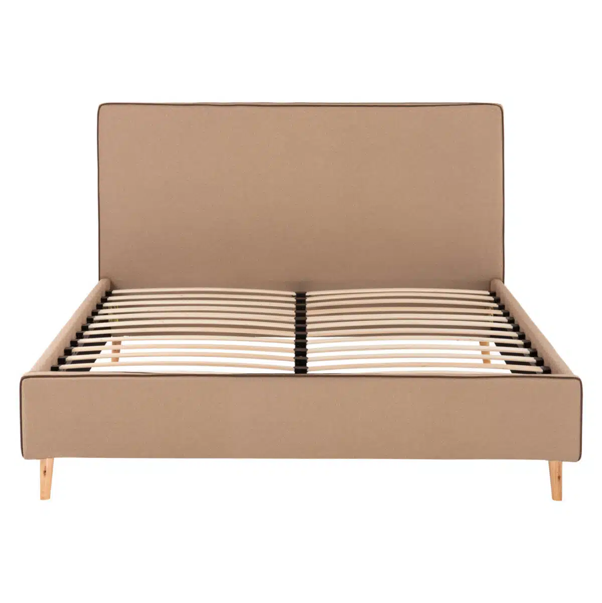 ΚΡΕΒΑΤΙ INDRA ΑΠΟ ΜΠΕΖ ΥΦΑΣΜΑ & ΚΑΦΕ ΡΕΛΙ HM662.02 ΓΙΑ ΣΤΡΩΜΑ 160x200 EK. - Image 4