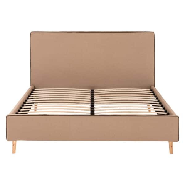 ΚΡΕΒΑΤΙ INDRA ΑΠΟ ΜΠΕΖ ΥΦΑΣΜΑ & ΚΑΦΕ ΡΕΛΙ HM662.02 ΓΙΑ ΣΤΡΩΜΑ 160x200 EK. - Image 4