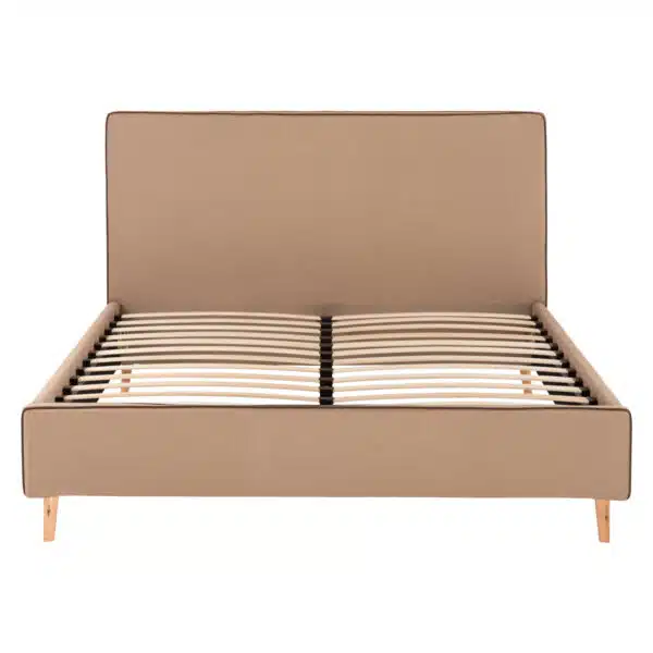 ΚΡΕΒΑΤΙ INDRA ΑΠΟ ΜΠΕΖ ΥΦΑΣΜΑ & ΚΑΦΕ ΡΕΛΙ HM662.02 ΓΙΑ ΣΤΡΩΜΑ 160x200 EK. - Image 4