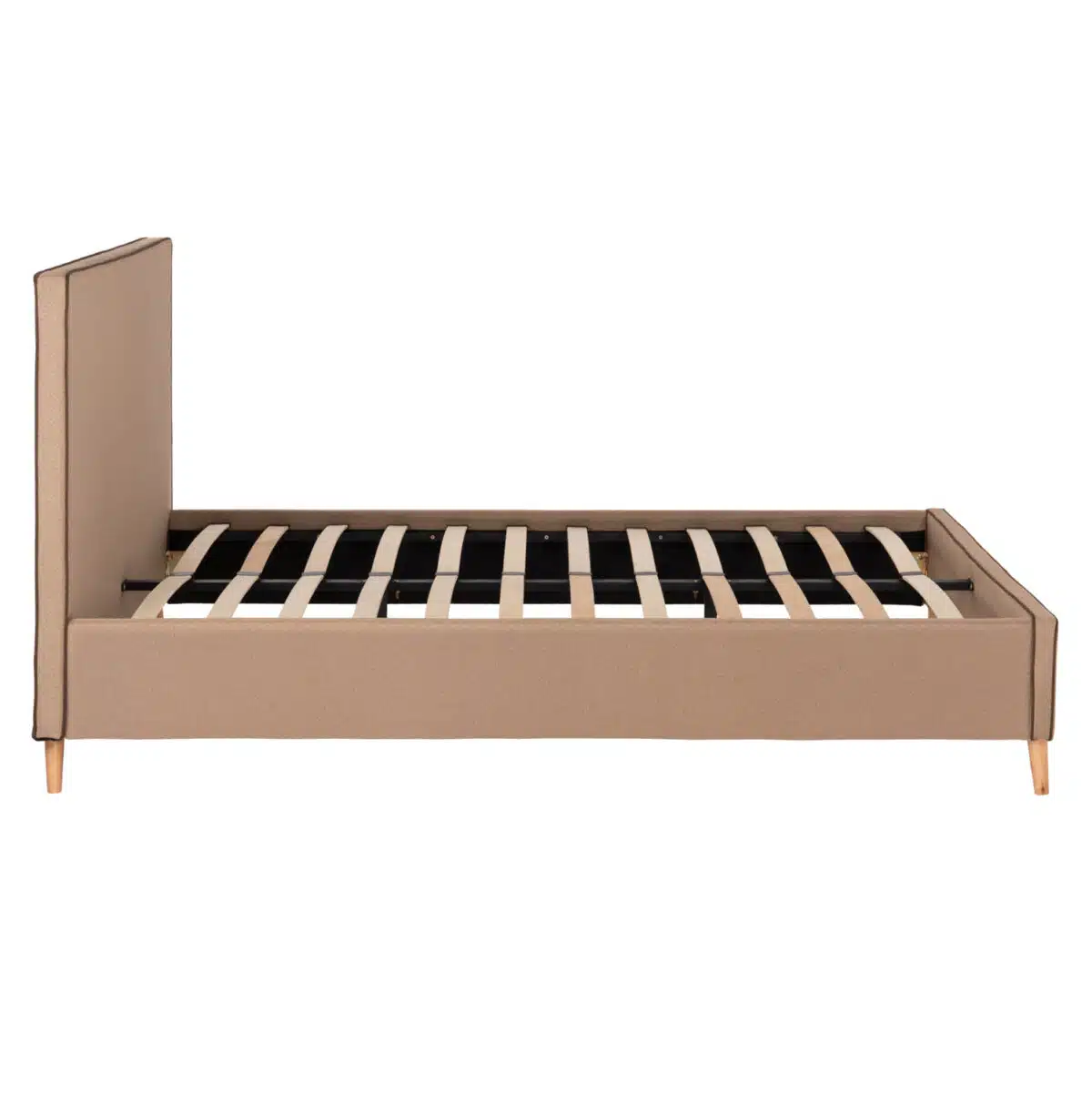 ΚΡΕΒΑΤΙ INDRA ΑΠΟ ΜΠΕΖ ΥΦΑΣΜΑ & ΚΑΦΕ ΡΕΛΙ HM662.02 ΓΙΑ ΣΤΡΩΜΑ 160x200 EK. - Image 5