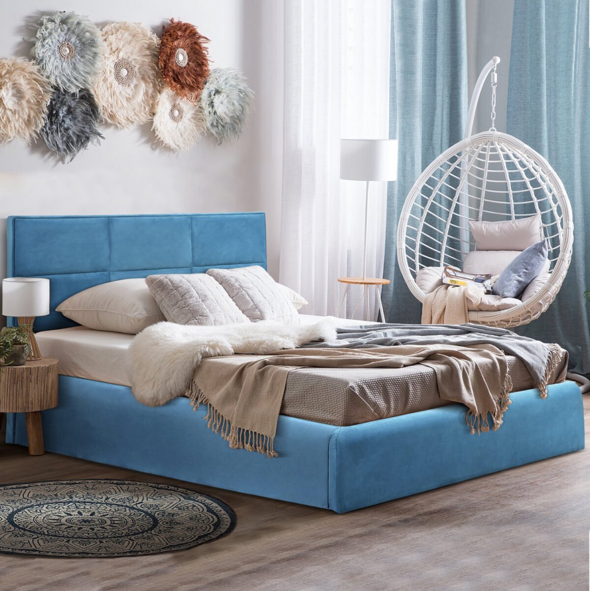 ΚΡΕΒΑΤΙ BRILEY ΒΕΛΟΥΔΟ ΠΕΤΡΟΛ ΜΕ ΑΠΟΘΗΚΕΥΤΙΚΟ ΧΩΡΟ 160x200 εκ. HM583.18 - Image 2