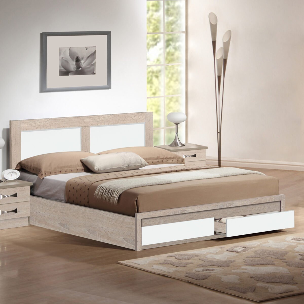 ΚΡΕΒΑΤΙ CAPRI HM312.06 ΜΕ 2 ΣΥΡΤΑΡΙΑ SONAMA ΛΕΥΚΟ ΓΙΑ ΣΤΡΩΜΑ 150x200 εκ. - Image 2