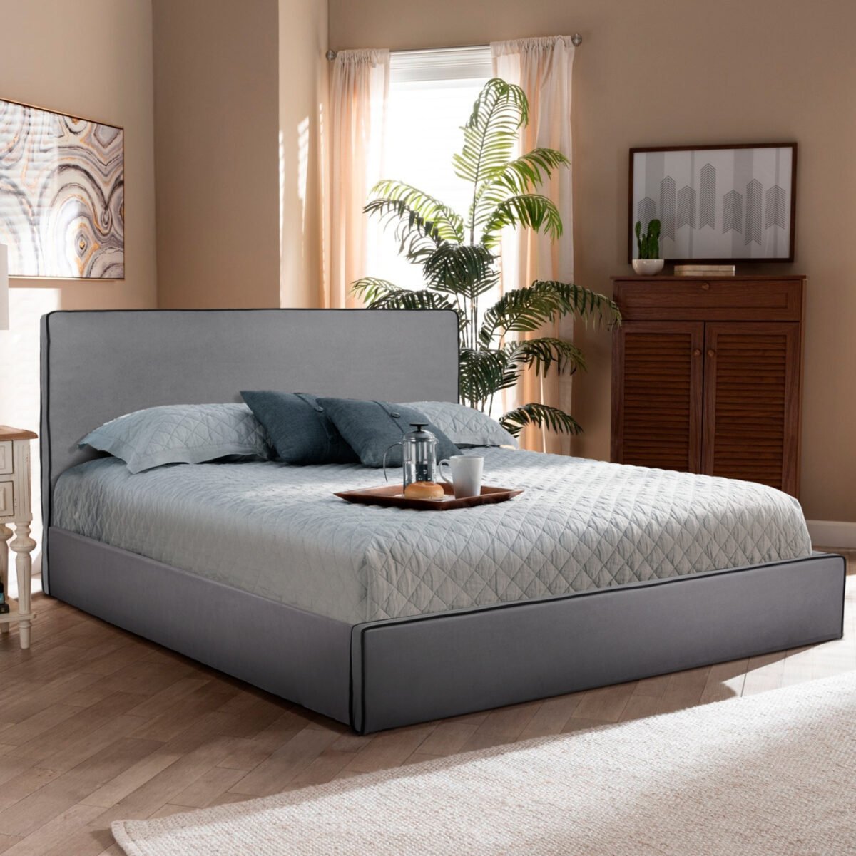 ΚΡΕΒΑΤΙ ALLIE HM584.01 160x200 εκ. ΜΕ ΑΠΟΘΗΚΕΥΤΙΚΟ ΧΩΡΟ ΓΚΡΙ ΥΦΑΣΜΑ - Image 2