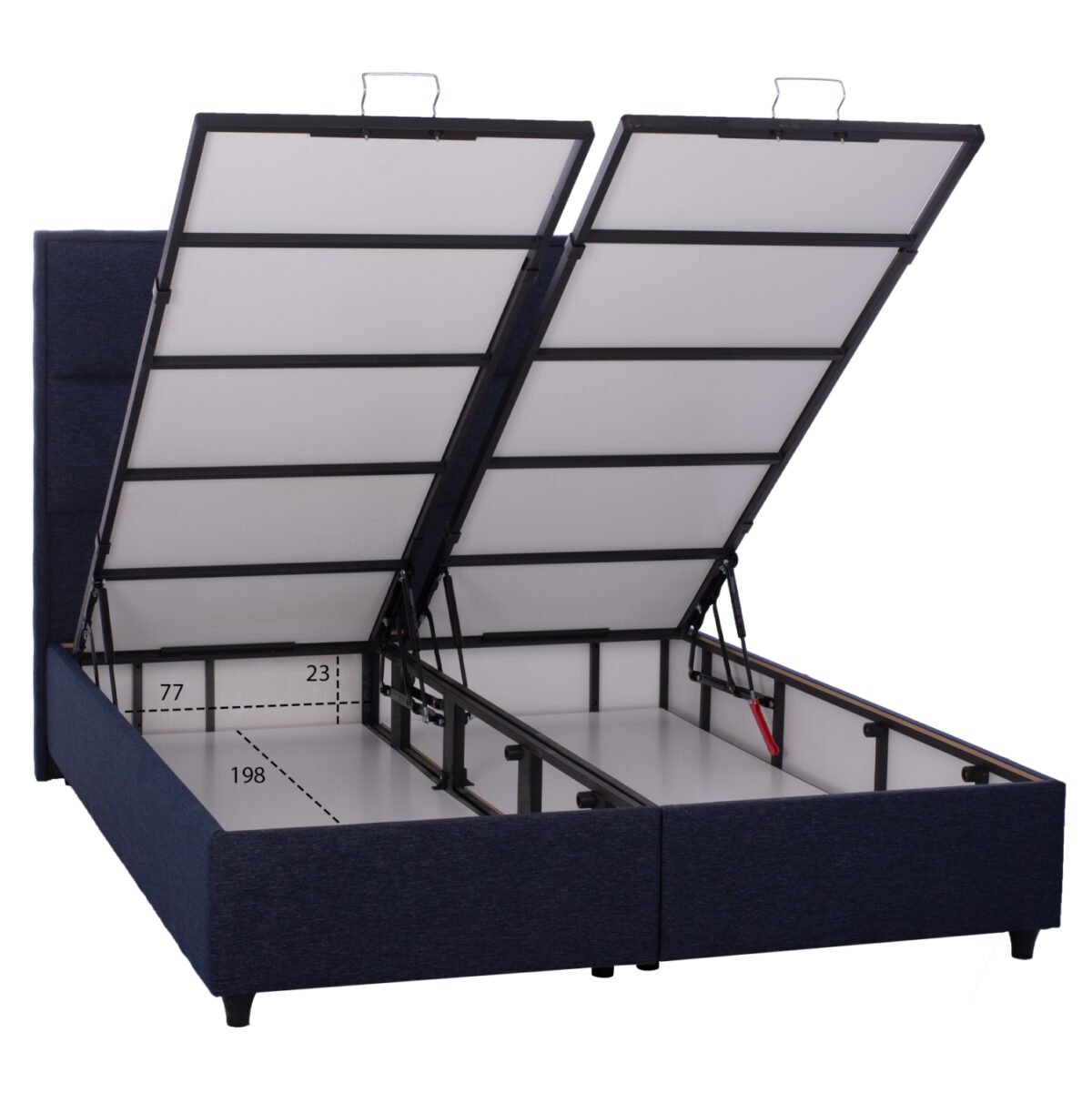 ΚΡΕΒΑΤΙ ALBA ΜΕ ΑΠΟΘΗΚΕΥΤΙΚΟ ΑΠΟ ΜΠΛΕ ΥΦΑΣΜΑ HM626.08 ΓΙΑ ΣΤΡΩΜΑ 160x200 εκ. - Image 4