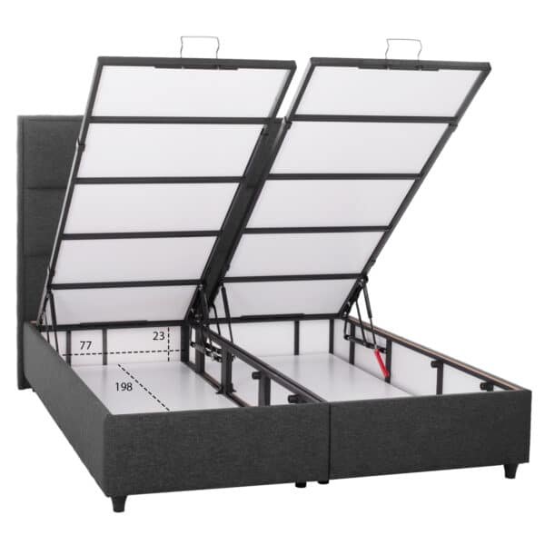 ΚΡΕΒΑΤΙ ALBA ΜΕ ΑΠΟΘΗΚΕΥΤΙΚΟ ΑΠΟ ΓΚΡΙ ΥΦΑΣΜΑ HM626.01 ΓΙΑ ΣΤΡΩΜΑ 160x200 εκ. - Image 4