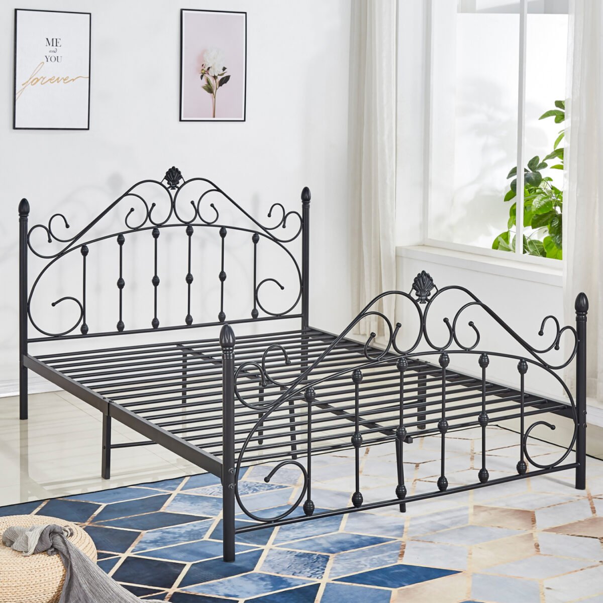 ΚΡΕΒΑΤΙ ΜΕΤΑΛΛΙΚΟ MADEN 150x200 εκ. ΜΑΥΡΟ ΧΡΩΜΑ HM576.01 - Image 2