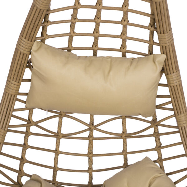 ΚΡΕΜΑΣΤΗ ΦΩΛΙΑ LUCIA HM5676.01 ΜΕ WICKER&ΜΑΞΙΛΑΡΙΑ ΜΠΕΖ-ΜΑΥΡΟ ΜΕΤΑΛΛΟ Φ95Χ195Υεκ. - Image 6