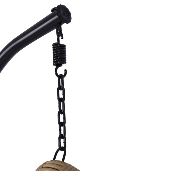 ΚΡΕΜΑΣΤΗ ΦΩΛΙΑ LUCIA HM5676.01 ΜΕ WICKER&ΜΑΞΙΛΑΡΙΑ ΜΠΕΖ-ΜΑΥΡΟ ΜΕΤΑΛΛΟ Φ95Χ195Υεκ. - Image 9