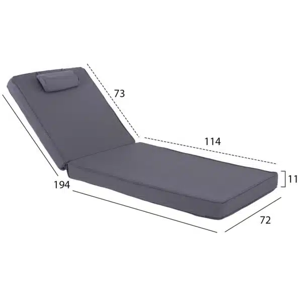 ΜΑΞΙΛΑΡΙ ΞΑΠΛΩΣΤΡΑΣ TEXTILENE 600gr/m2 SIFNOS ΓΚΡΙ HM11237.30T 194x70x11Yεκ. - Image 2