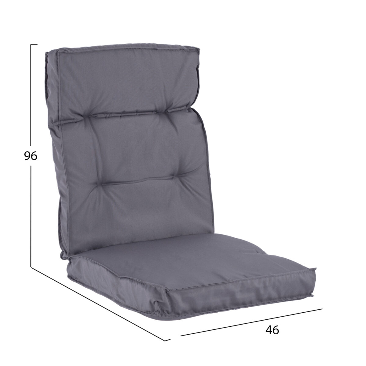 ΜΑΞΙΛΑΡΙ ΥΦΑΣΜΑΤΙΝΟ ΜΕ ΠΛΑΤΗ ΓΚΡΙ 96x46x7 εκ. HM5745.10 - Image 2