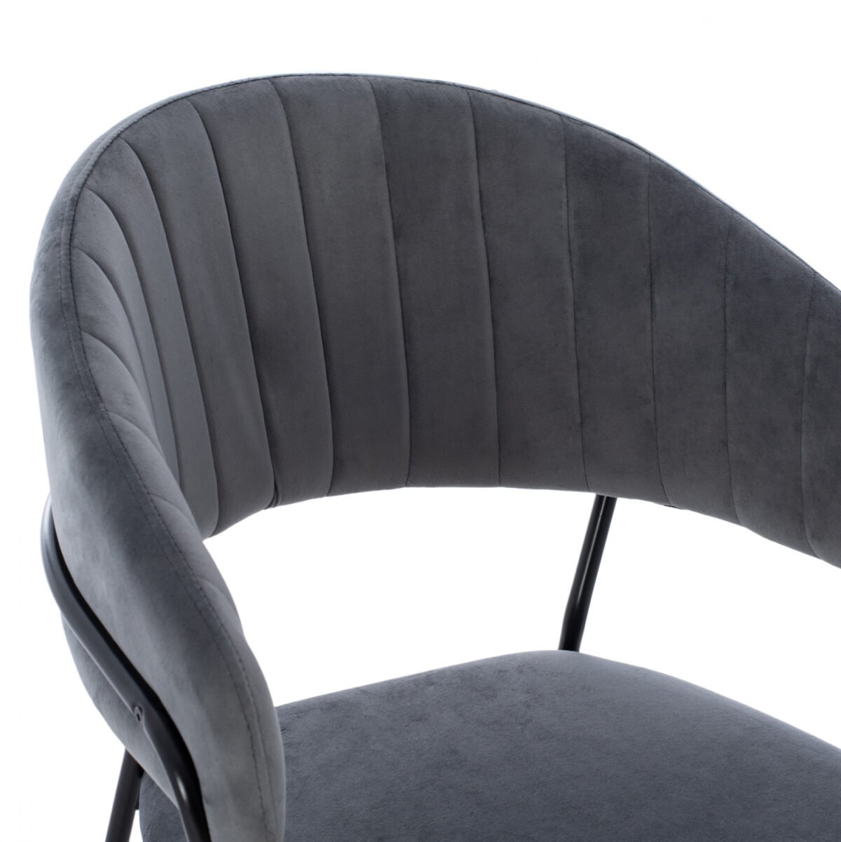 ΣΚΑΜΠΟ ΜΕΣΑΙΟΥ ΥΨΟΥΣ HM8734.01 THEODORE ΒΕΛΟΥΔΟ ΓΚΡΙ ΜΕ ΜΑΥΡΟ ΣΚΕΛΕΤΟ 60x55x100Y εκ. - Image 8