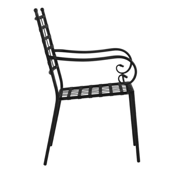 ΜΕΤΑΛΛΙΚΗ ΠΟΛΥΘΡΟΝΑ KENNEDY HM5171.11 ΣΕ ΜΑΥΡΗ ΑΠΟΧΡΩΣΗ 57x60x92 cm - Image 4