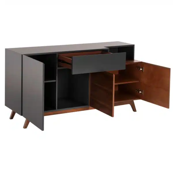 ΜΠΟΥΦΕΣ PREDA HM9747 MDF ΜΕ ΚΑΡΥΔΙ & ΣΚΟΥΡΟ ΓΚΡΙ ΚΑΠΛΑΜΑ 167x28-40x80Υεκ. - Image 3