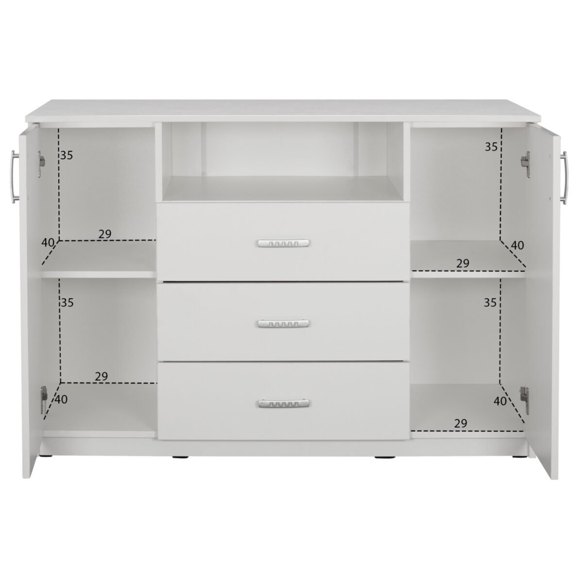 ΜΠΟΥΦΕΣ ΜΕ 2 ΝΤΟΥΛΑΠΙΑ Κ 3 ΣΥΡΤΑΡΙΑ ADLER ΛΕΥΚΟΣ HM2430.03 120X45X85Y εκ. - Image 4