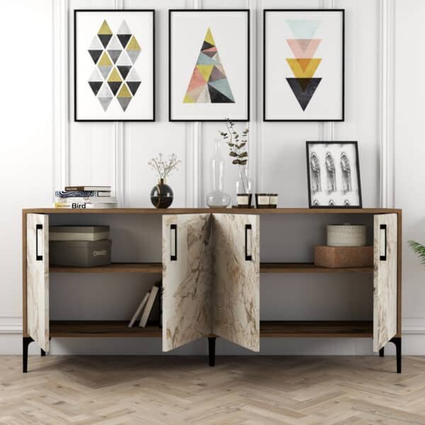 ΜΠΟΥΦΕΣ ΜΕΛΑΜΙΝΗΣ ΕΦΕ ΕΚΡΟΥ ΜΑΡΜΑΡΟ ΚΑΙ ΚΑΡΥΔΙ 180x35x78Υεκ.HM9428.02 - Image 4