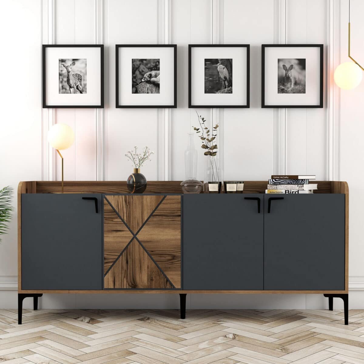 ΜΠΟΥΦΕΣ ΜΕΛΑΜΙΝΗΣ ΚΑΡΥΔΙ ΚΑΙ ΑΝΘΡΑΚΙ 180x35x78Yεκ. HM9433.01 - Image 3