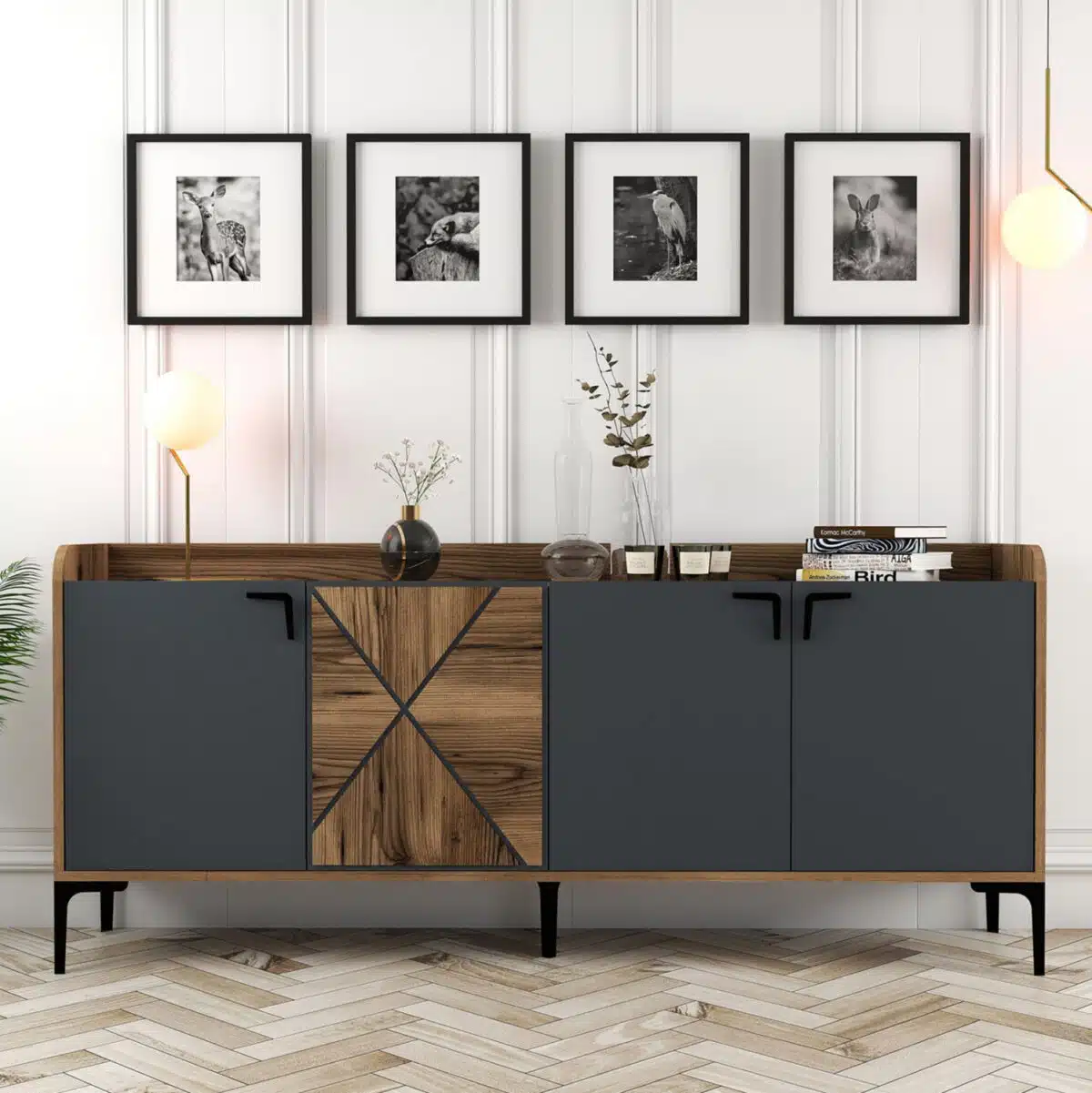 ΜΠΟΥΦΕΣ ΜΕΛΑΜΙΝΗΣ ΚΑΡΥΔΙ ΚΑΙ ΑΝΘΡΑΚΙ 180x35x78Yεκ. HM9433.01 - Image 3
