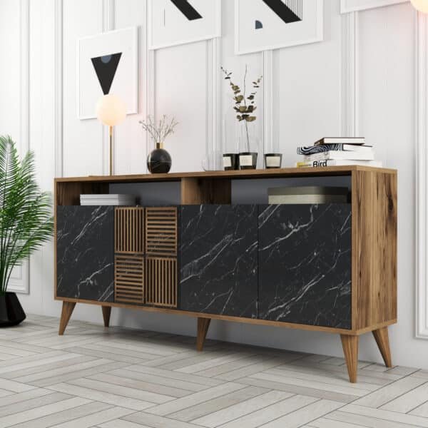 ΜΠΟΥΦΕΣ ΜΕΛΑΜΙΝΗΣ ΚΑΡΥΔΙ ΜΕ ΟΨΗ ΜΑΥΡΟΥ ΜΑΡΜΑΡΟΥ HM9506.02  160x35x78Υ εκ. - Image 3